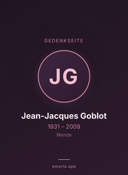 Gedenkportrait von Jean-Jacques Goblot