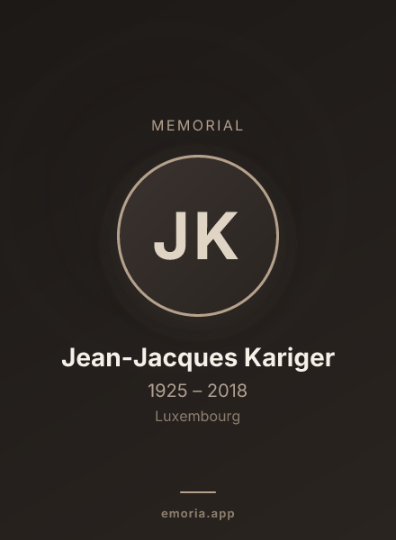Memorial portrait of Jean-Jacques Kariger