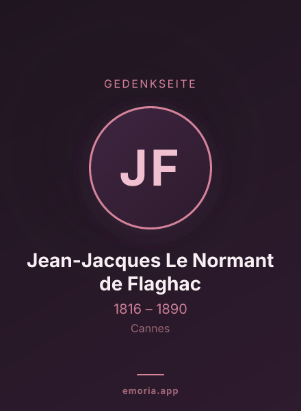 Gedenkportrait von Jean-Jacques Le Normant de Flaghac