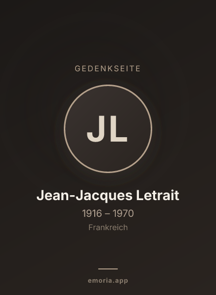 Gedenkportrait von Jean-Jacques Letrait