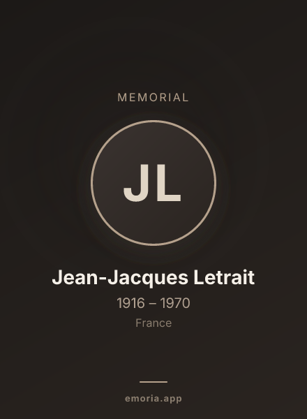 Memorial portrait of Jean-Jacques Letrait