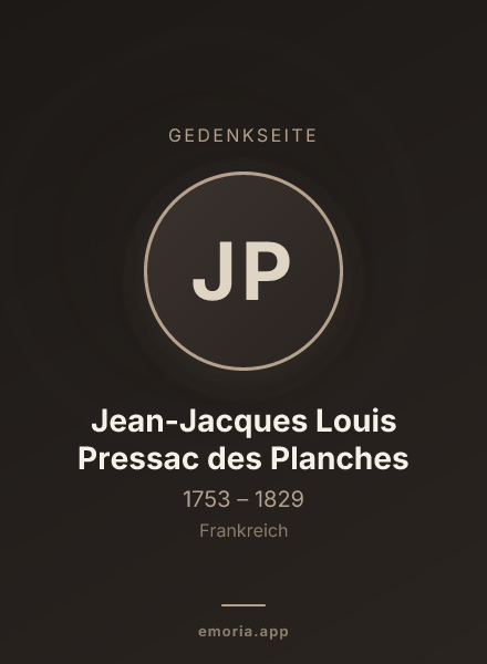 Gedenkportrait von Jean-Jacques Louis Pressac des Planches