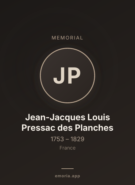 Memorial portrait of Jean-Jacques Louis Pressac des Planches