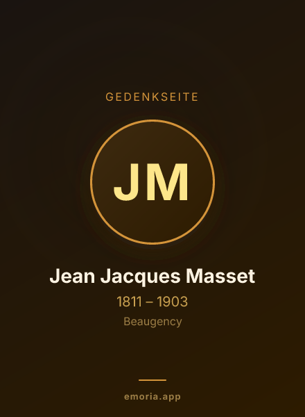 Gedenkportrait von Jean Jacques Masset