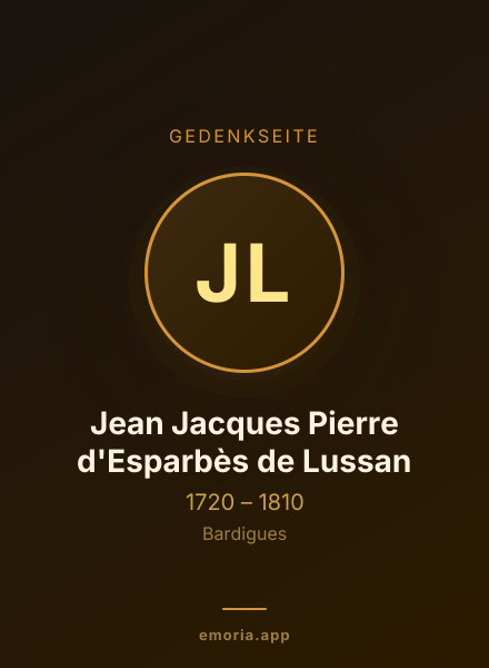 Gedenkportrait von Jean Jacques Pierre d'Esparbès de Lussan
