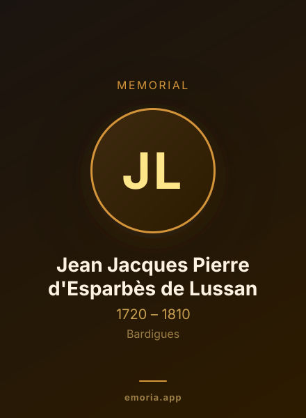 Memorial portrait of Jean Jacques Pierre d'Esparbès de Lussan