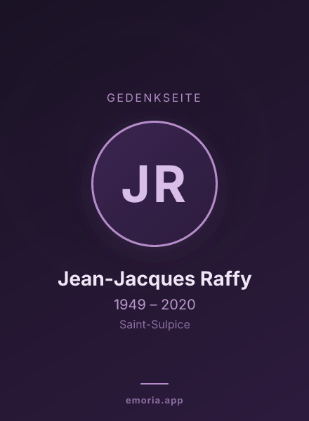 Gedenkportrait von Jean-Jacques Raffy