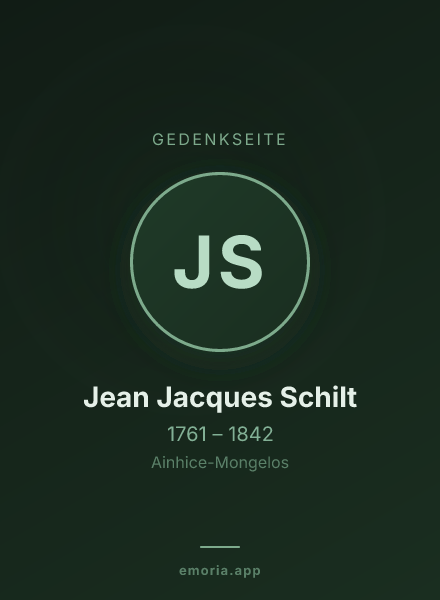 Gedenkportrait von Jean Jacques Schilt