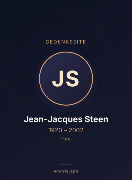 Gedenkportrait von Jean-Jacques Steen