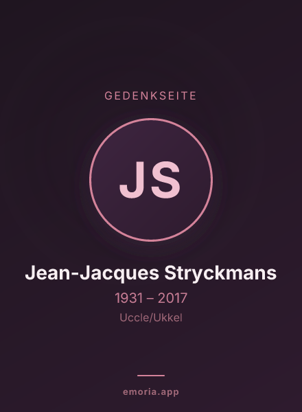 Gedenkportrait von Jean-Jacques Stryckmans