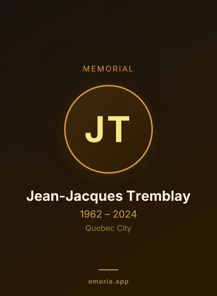 Memorial portrait of Jean-Jacques Tremblay