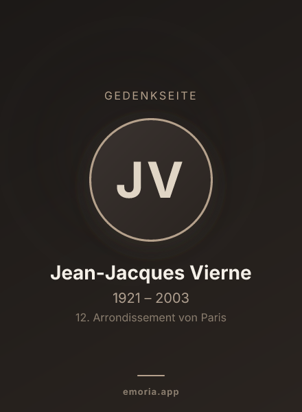 Gedenkportrait von Jean-Jacques Vierne