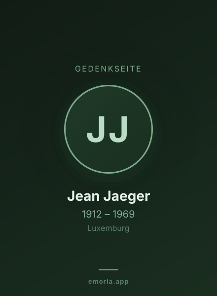Gedenkportrait von Jean Jaeger