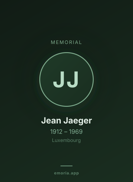 Memorial portrait of Jean Jaeger