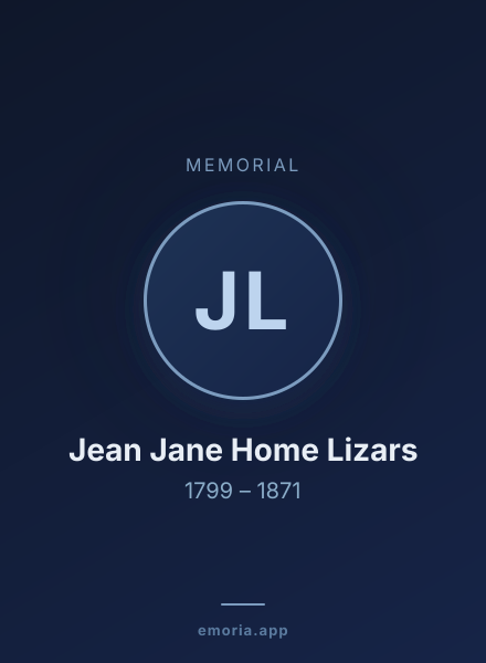 Memorial portrait of Jean Jane Home Lizars