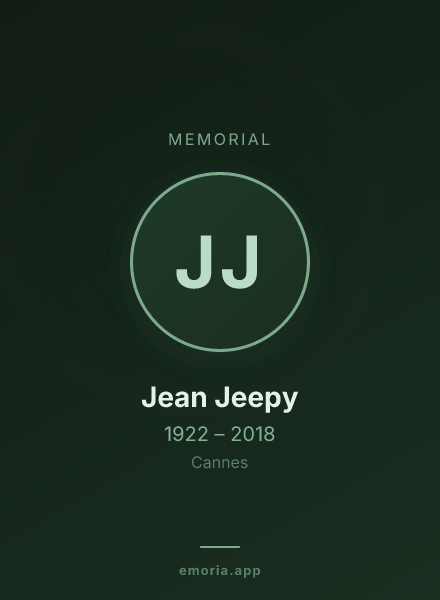 Memorial portrait of Jean Jeepy