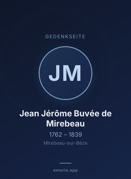 Gedenkportrait von Jean Jérôme Buvée de Mirebeau