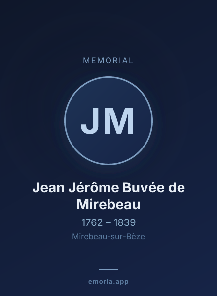 Memorial portrait of Jean Jérôme Buvée de Mirebeau
