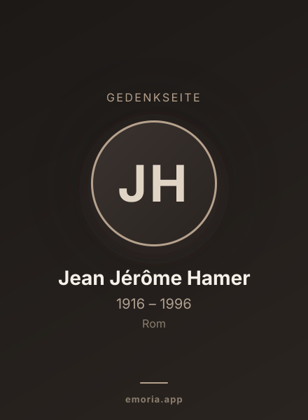 Gedenkportrait von Jean Jérôme Hamer