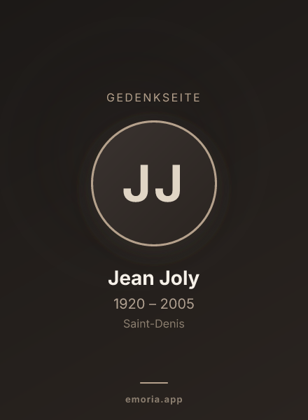 Gedenkportrait von Jean Joly