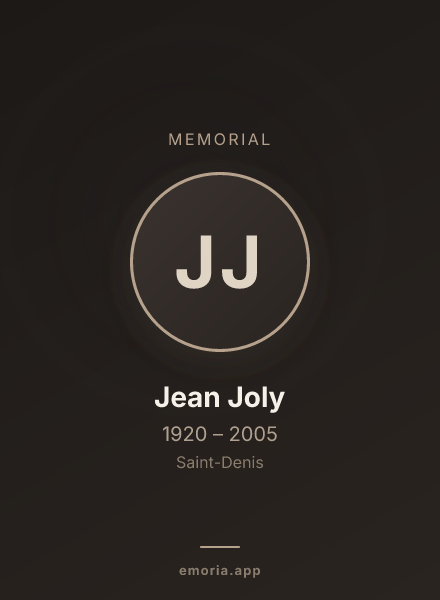 Memorial portrait of Jean Joly