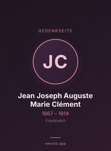 Gedenkportrait von Jean Joseph Auguste Marie Clément