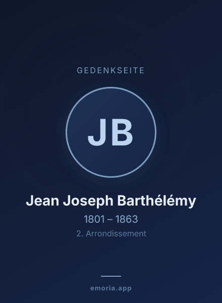 Gedenkportrait von Jean Joseph Barthélémy
