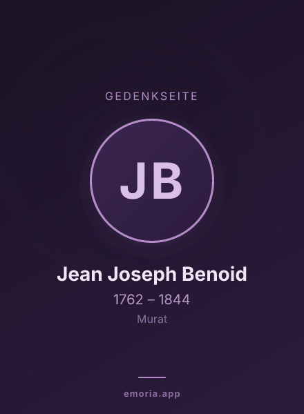 Gedenkportrait von Jean Joseph Benoid