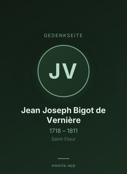 Gedenkportrait von Jean Joseph Bigot de Vernière