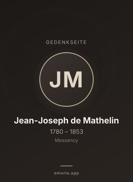 Gedenkportrait von Jean-Joseph de Mathelin