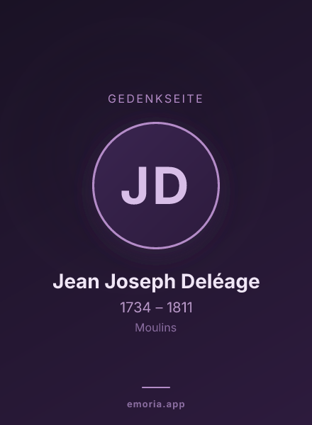 Gedenkportrait von Jean Joseph Deléage