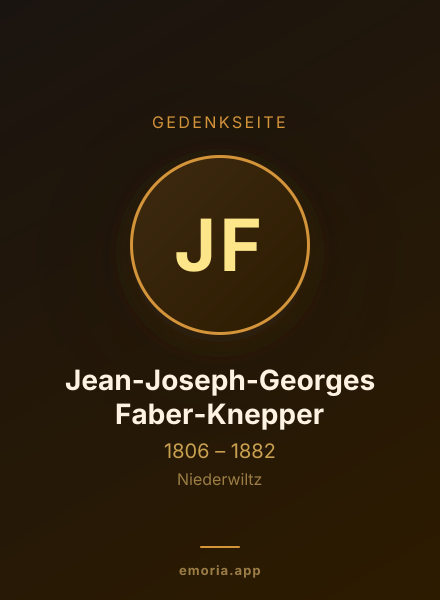 Gedenkportrait von Jean-Joseph-Georges Faber-Knepper