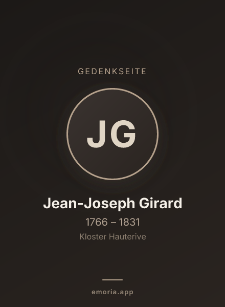 Gedenkportrait von Jean-Joseph Girard