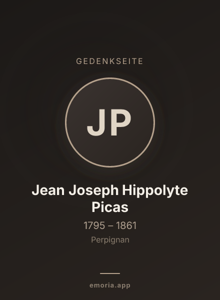 Gedenkportrait von Jean Joseph Hippolyte Picas