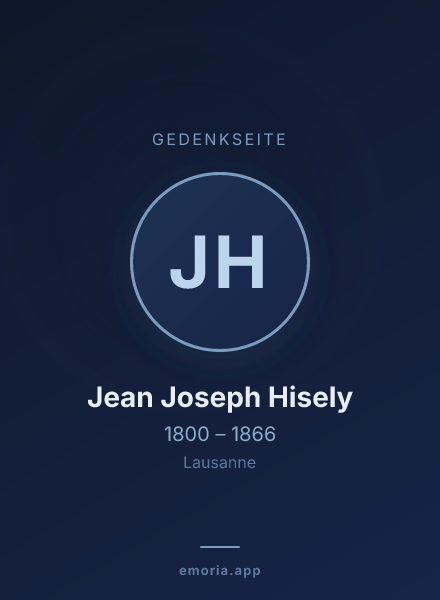 Gedenkportrait von Jean Joseph Hisely
