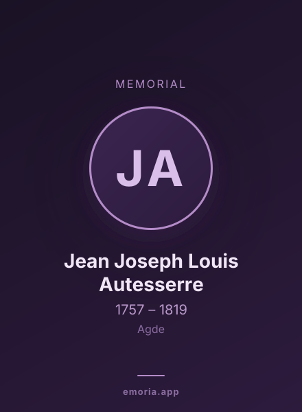 Memorial portrait of Jean Joseph Louis Autesserre