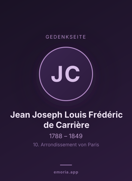 Gedenkportrait von Jean Joseph Louis Frédéric de Carrière