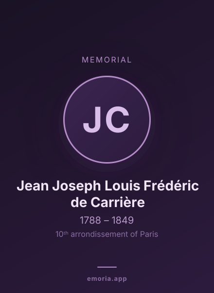 Memorial portrait of Jean Joseph Louis Frédéric de Carrière