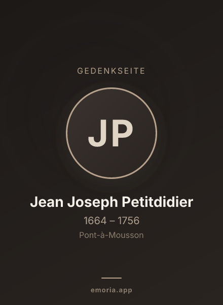 Gedenkportrait von Jean Joseph Petitdidier