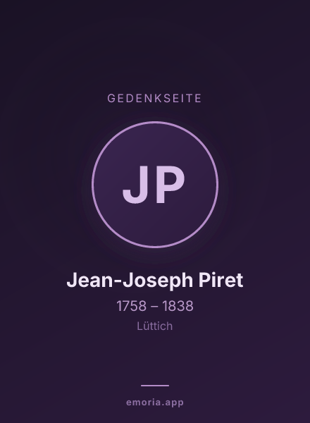 Gedenkportrait von Jean-Joseph Piret
