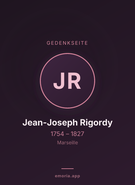 Gedenkportrait von Jean-Joseph Rigordy