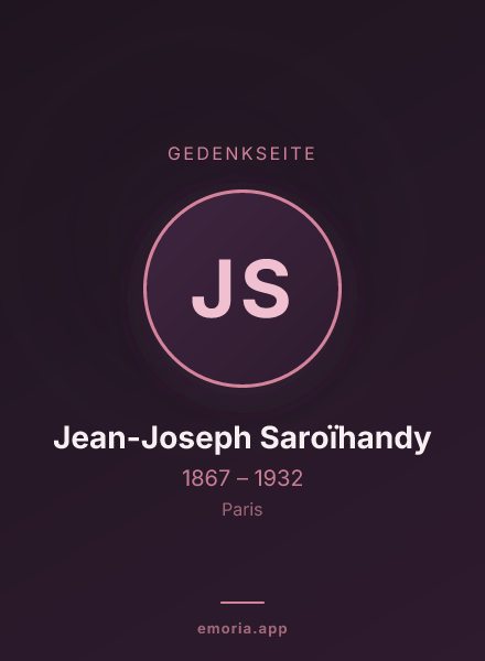 Gedenkportrait von Jean-Joseph Saroïhandy