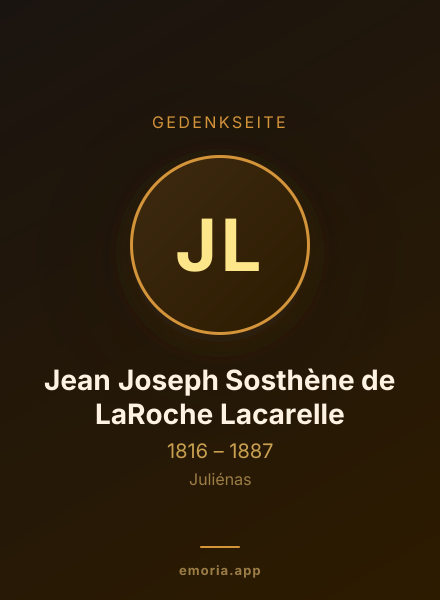 Gedenkportrait von Jean Joseph Sosthène de LaRoche Lacarelle