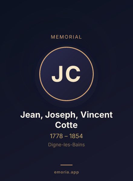 Memorial portrait of Jean, Joseph, Vincent Cotte