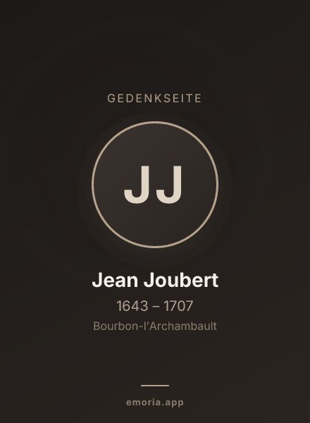 Gedenkportrait von Jean Joubert