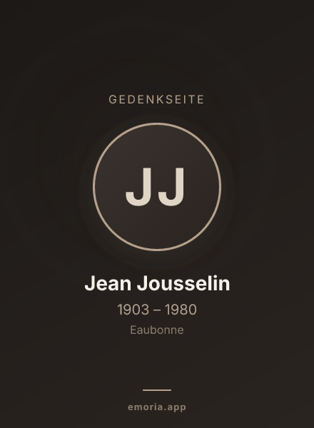 Gedenkportrait von Jean Jousselin