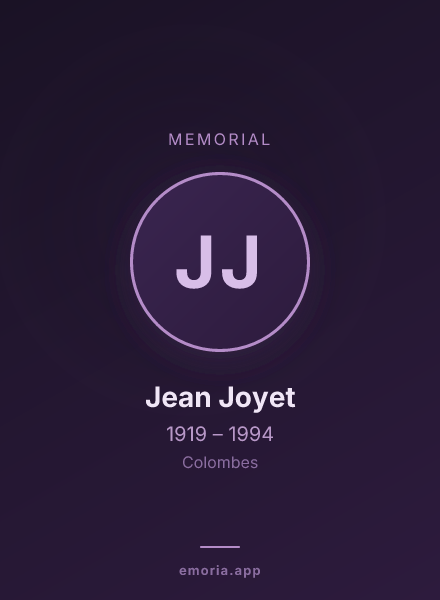 Memorial portrait of Jean Joyet