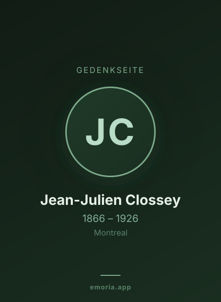Gedenkportrait von Jean-Julien Clossey