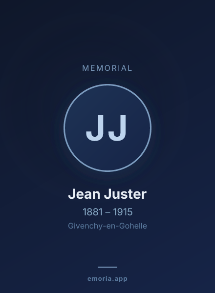 Memorial portrait of Jean Juster