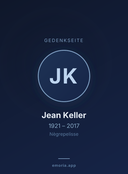 Gedenkportrait von Jean Keller